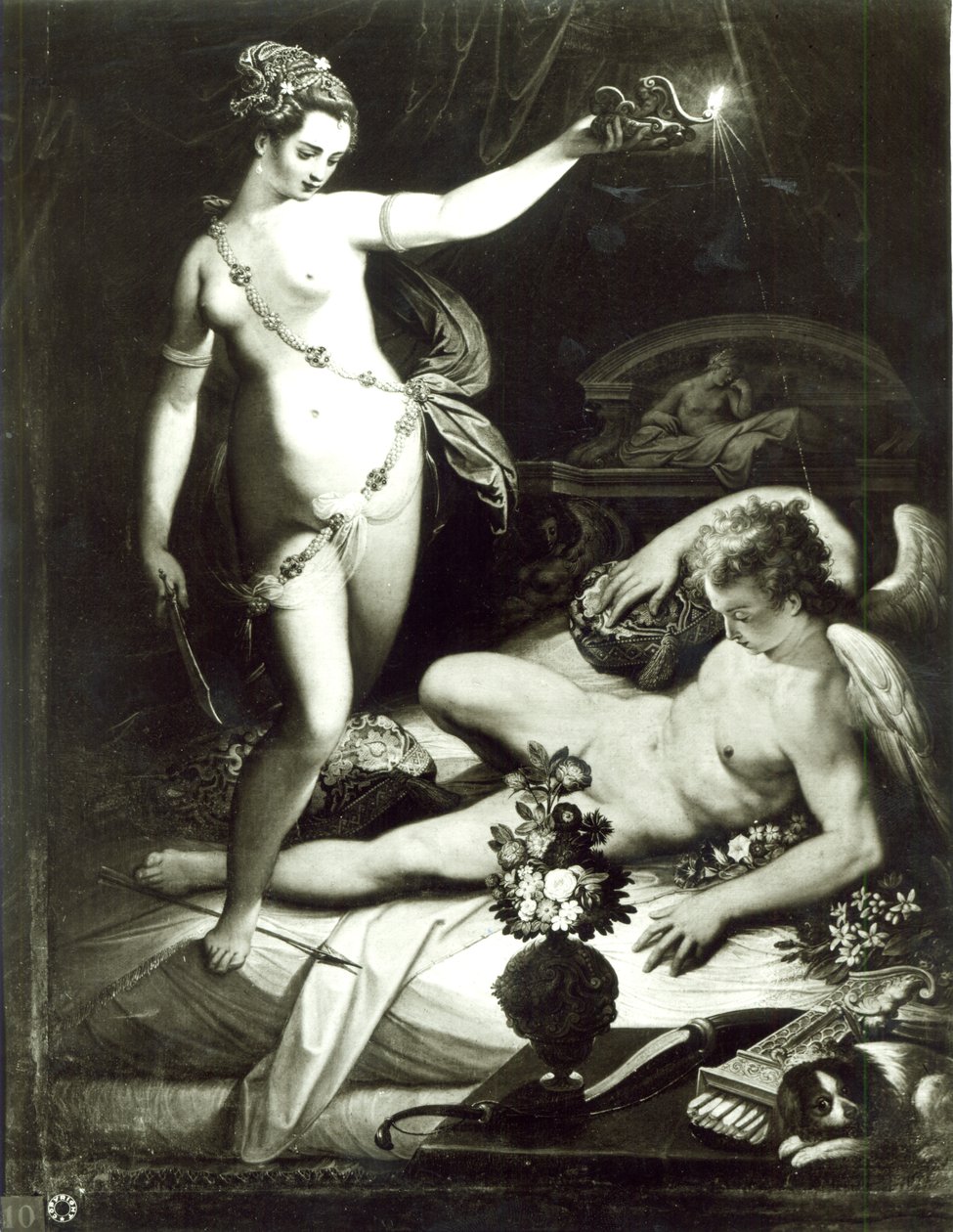 Psique sorprendiendo a Cupido de Jacopo Zucchi