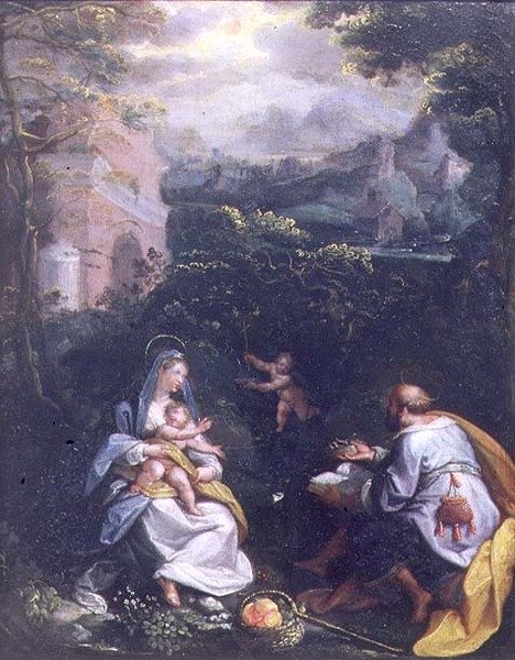 Descanso en la Huida a Egipto de Jacopo Zucchi