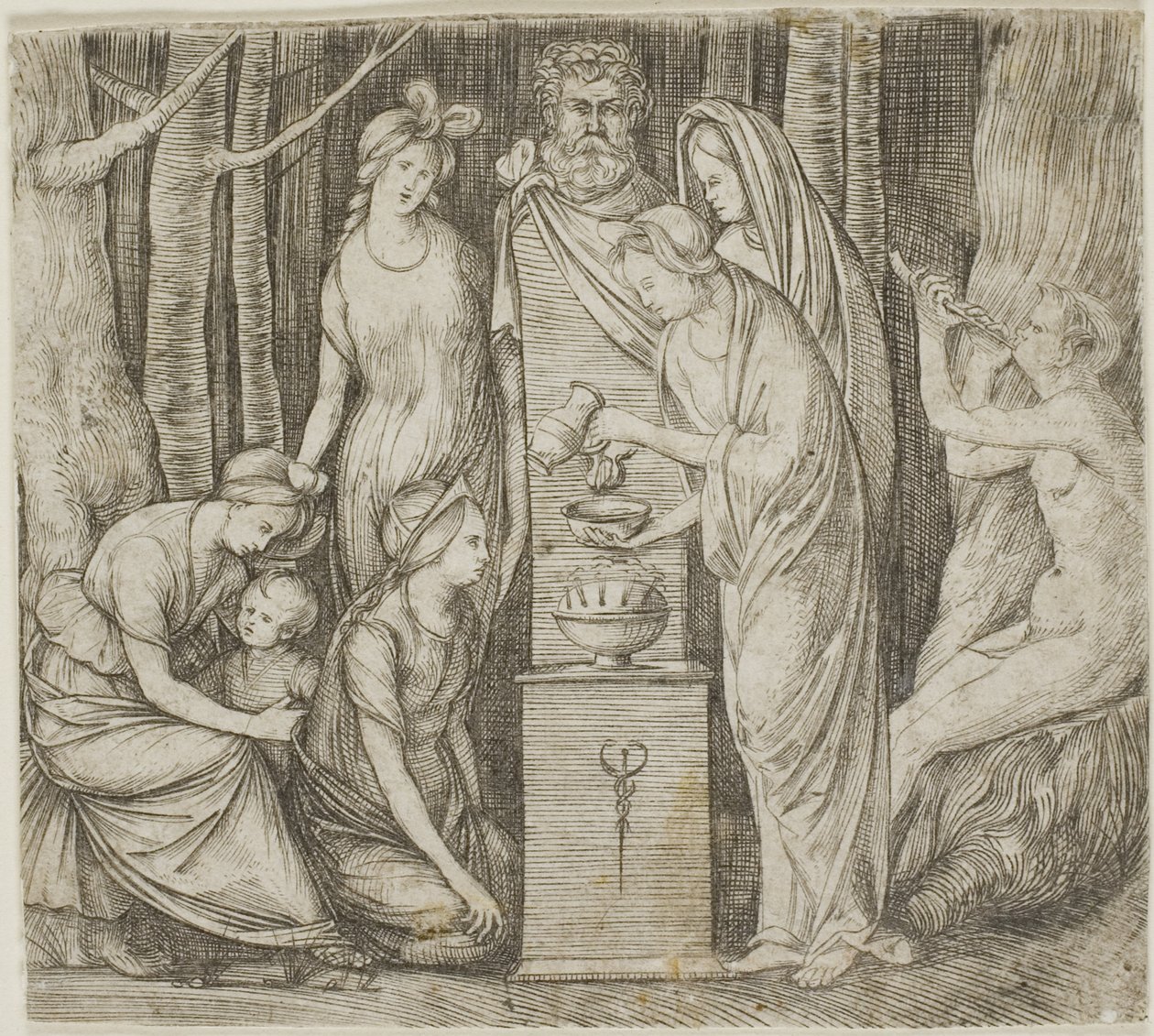 Sacrificio a Príapo, el plato más pequeño de Jacopo de