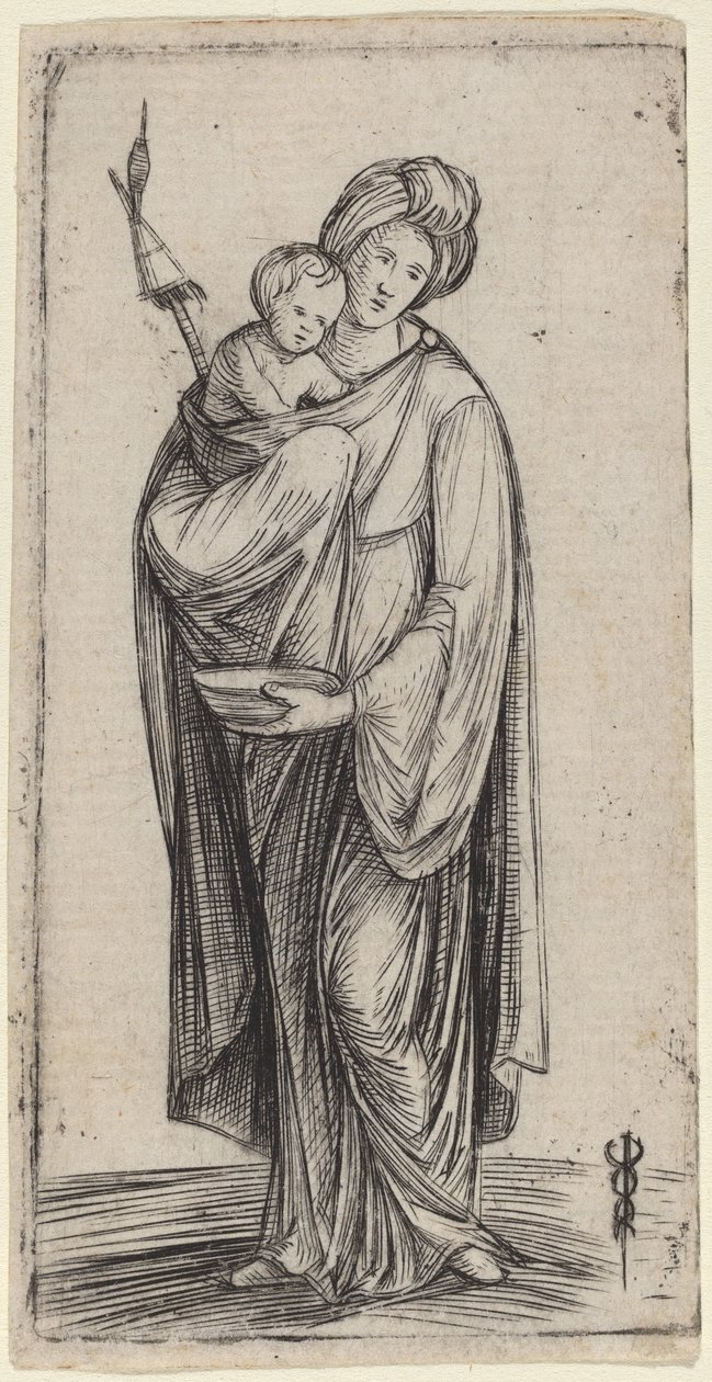 Mujer y Niño con Huso de Jacopo de