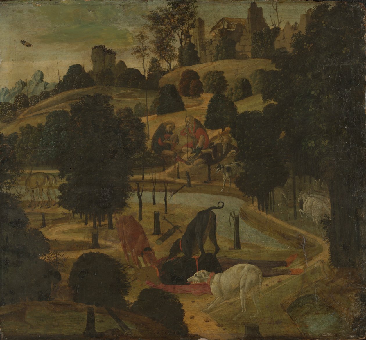 La muerte de Acteón de Jacopo del Sellaio