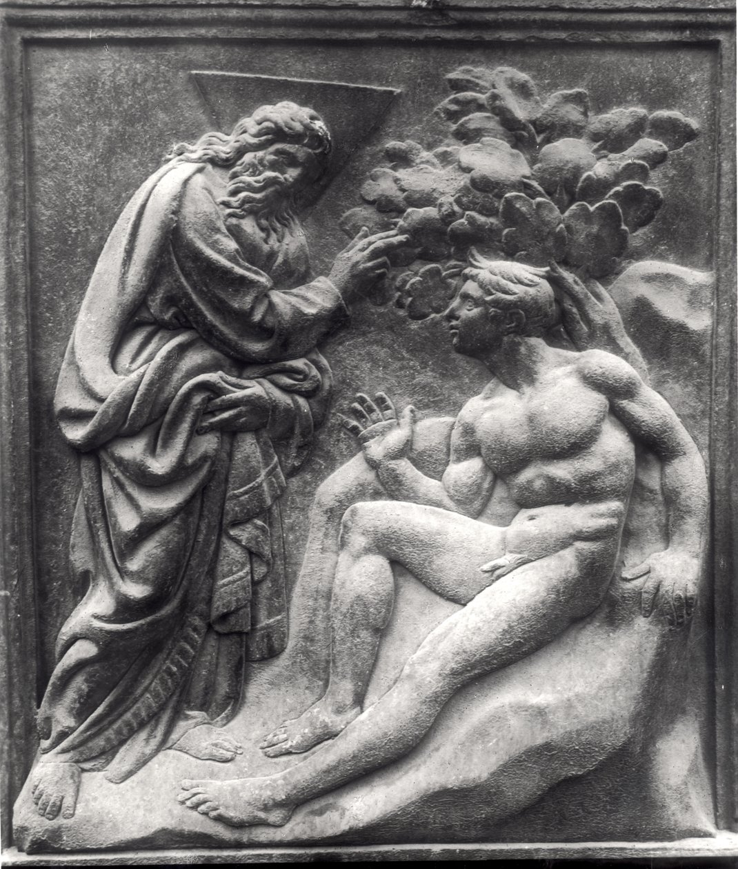 La creación de Adán, panel de la Porta Magna, c.1430 de Jacopo della Quercia