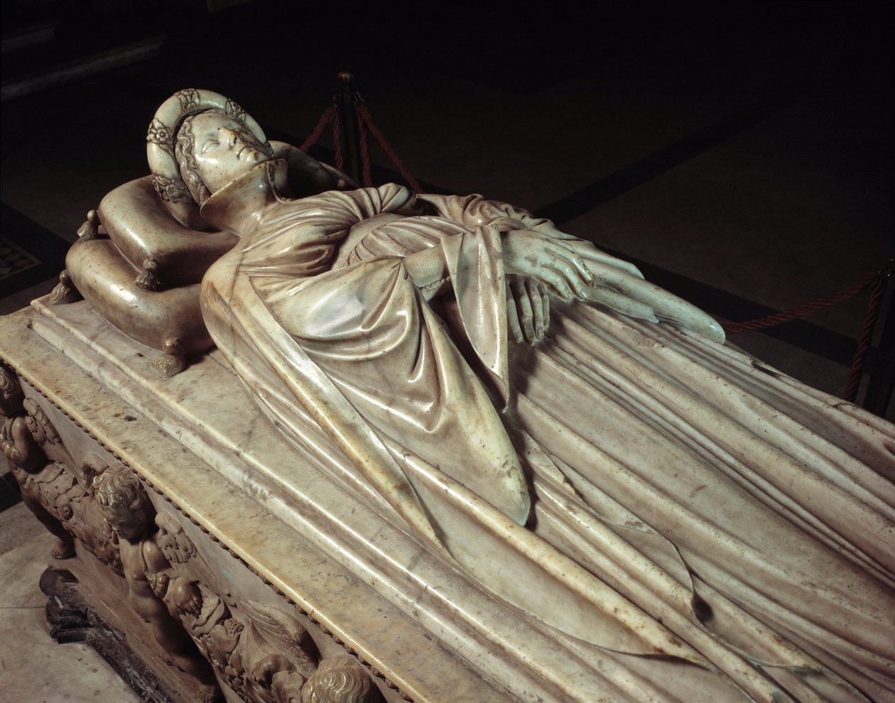 Yacente de Ilaria del Carretto (1379-1405), esposa de Paolo Guinigi (1376-1432) político italiano (Monumento funerario de Ilaria del Carretto) de Jacopo della Quercia