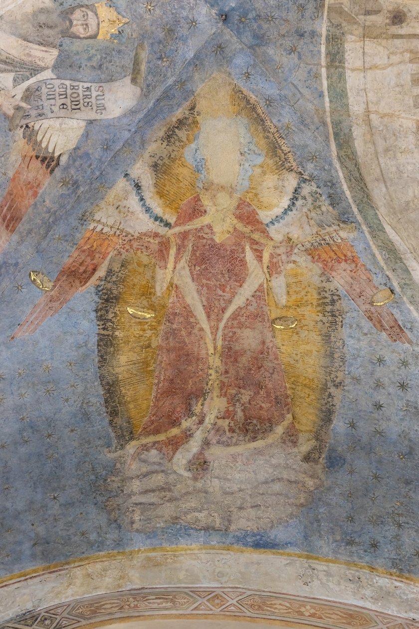Alegoría de la Justicia, detalle de la bóveda (fresco) de Jacopo di Cione