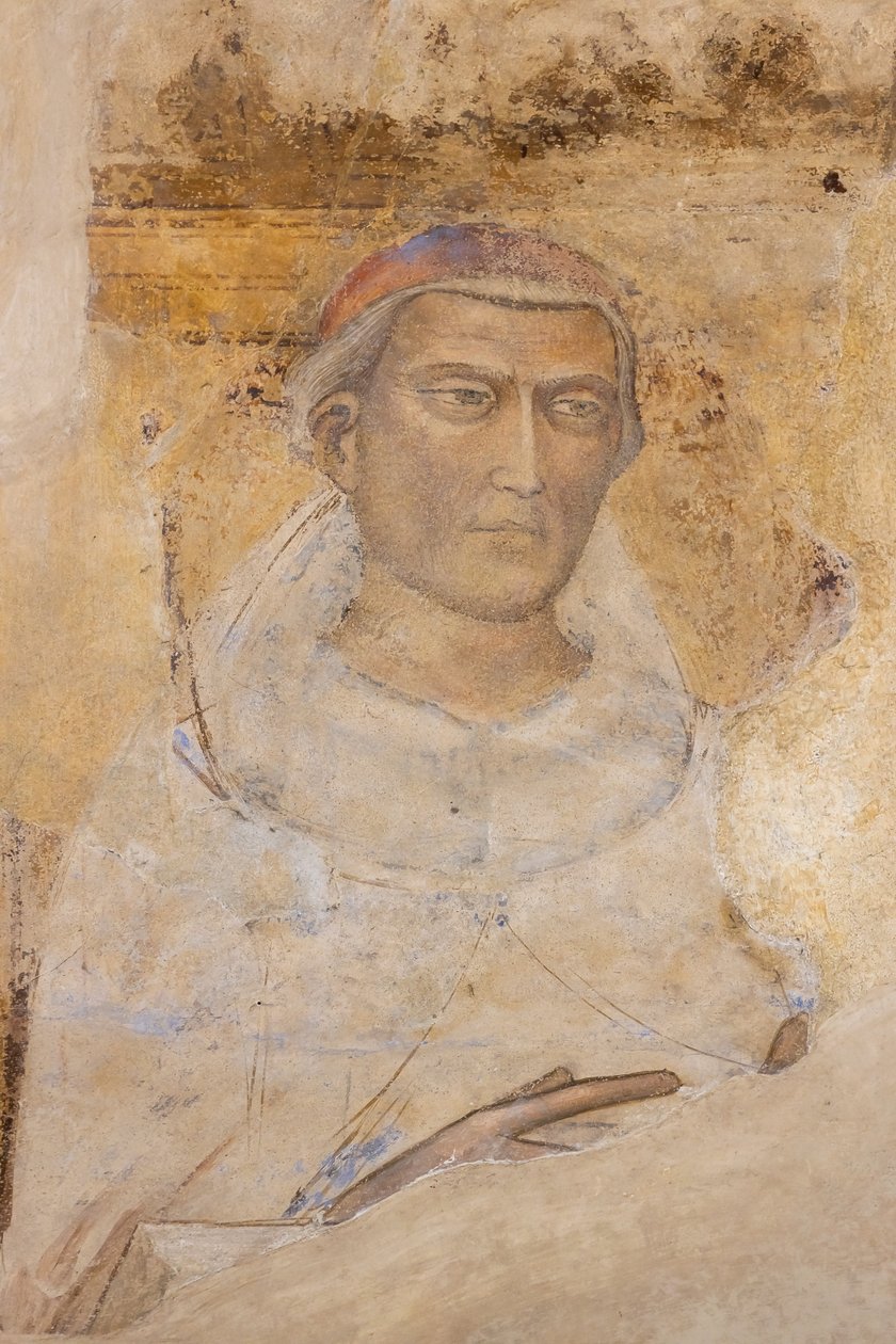 "Retrato de San (¿San Yves Hélory?)" (fresco) de Jacopo di Cione