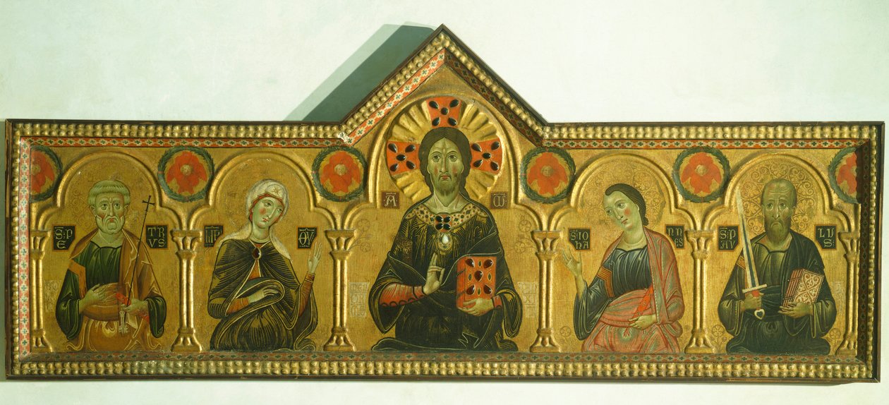 El Redentor con la Madonna y tres Santos, (detalle) de Jacopo di Meliore