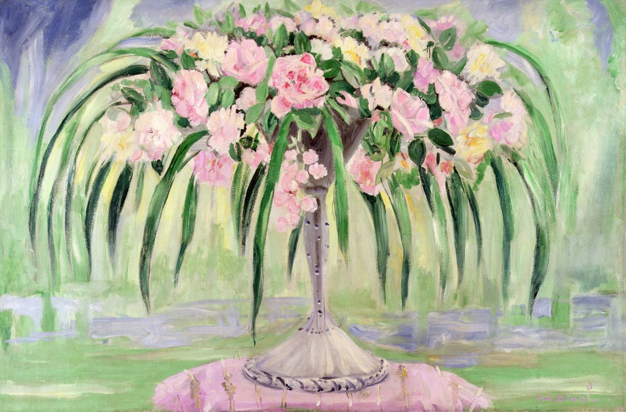 Rosas en un Jarrón Art Nouveau de Jacqueline Marval