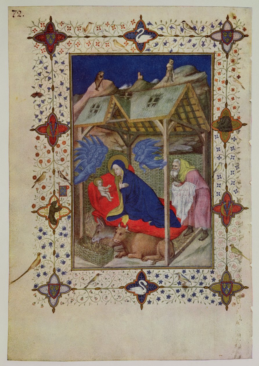 MS 11060-11061 Horas de Notre Dame: Prima, El Nacimiento de Cristo, de 