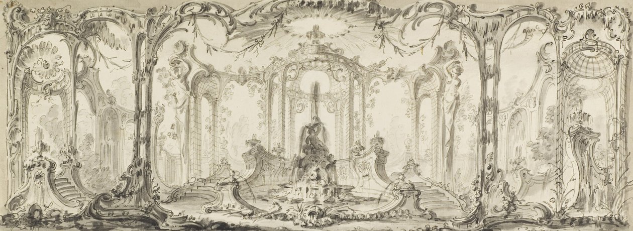 Diseño para una decoración ornamental de Jacques de Lajoüe