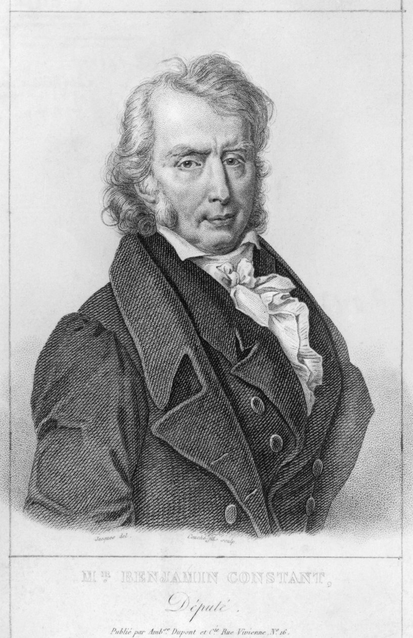 Henri Benjamin Constant de Rebecque (1767-1830) como Diputado, grabado por Louis Francois Couche (1782-1849) de Jacques