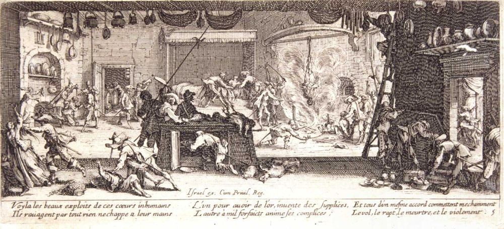 El saqueo Les miseres et les mal-heures de la guerre, pl. 5 de Jacques Callot