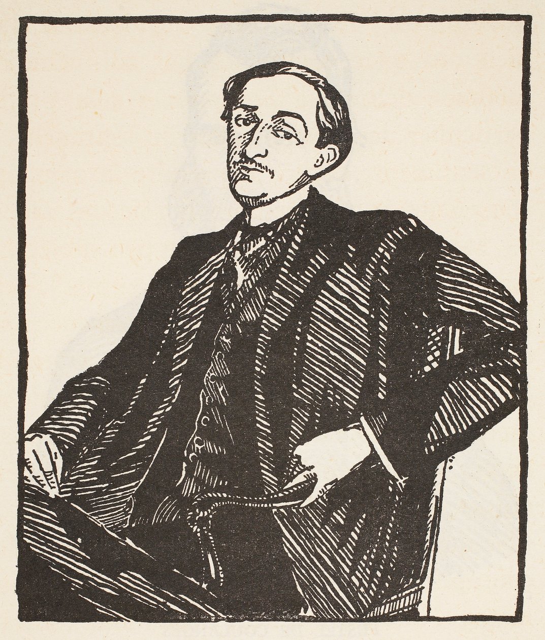 Maurice Barrès, copia de Boris Mestchersky, ilustración de 