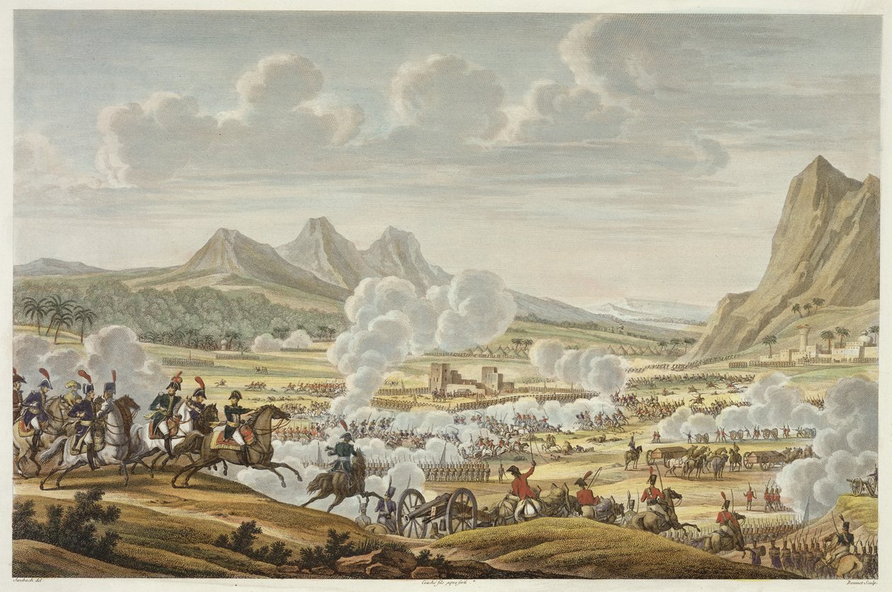 La batalla del Monte Tabor, 27 Ventoso, Año 7 (17 de febrero de 1799) grabado por Louis Francois Couche de Jacques Francois Joseph Swebach