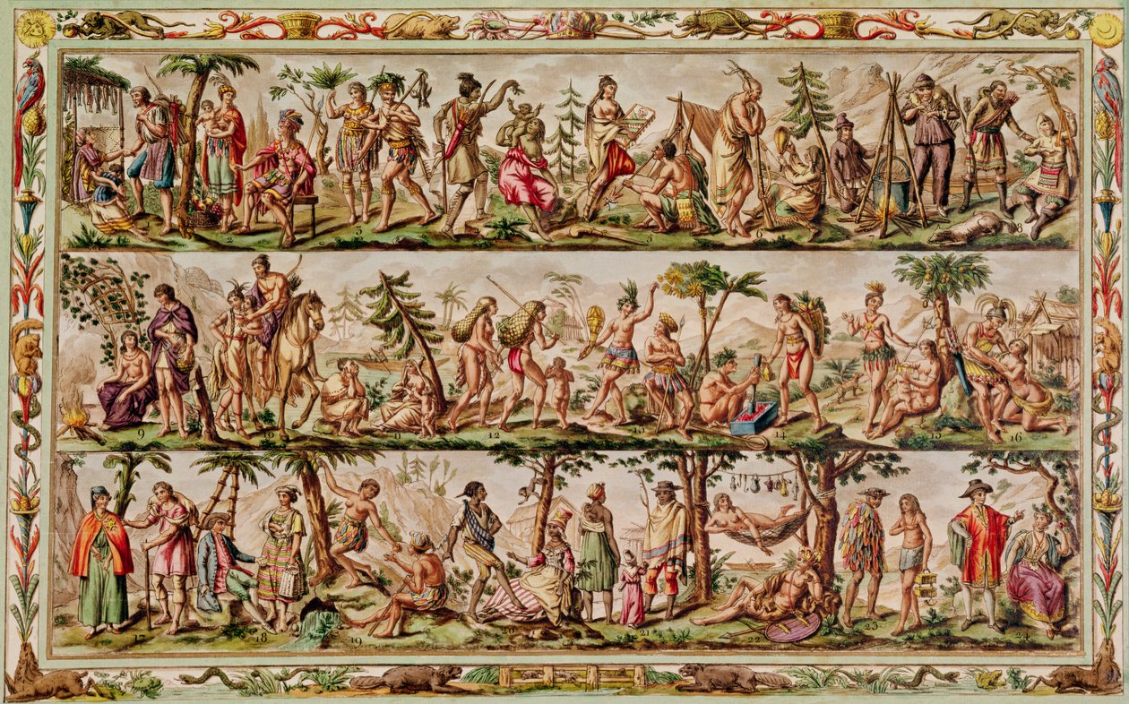 Los pueblos principales de las Américas, c.1798-99 de Jacques Grasset de Saint Sauveur