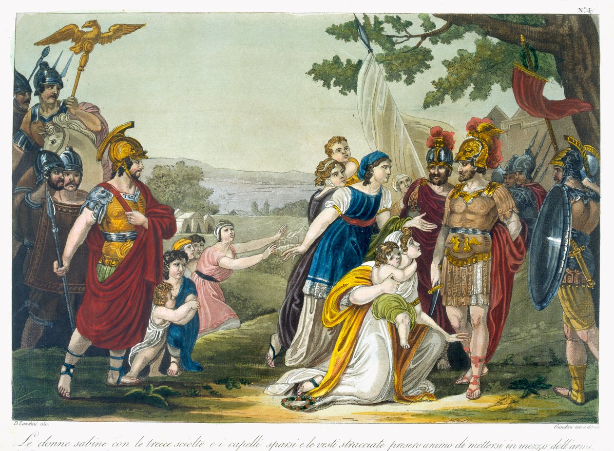 Las mujeres sabinas, ilustración de 