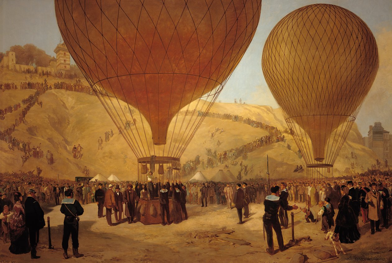 La partida de Léon Michel Gambetta (1838-82) en el globo 