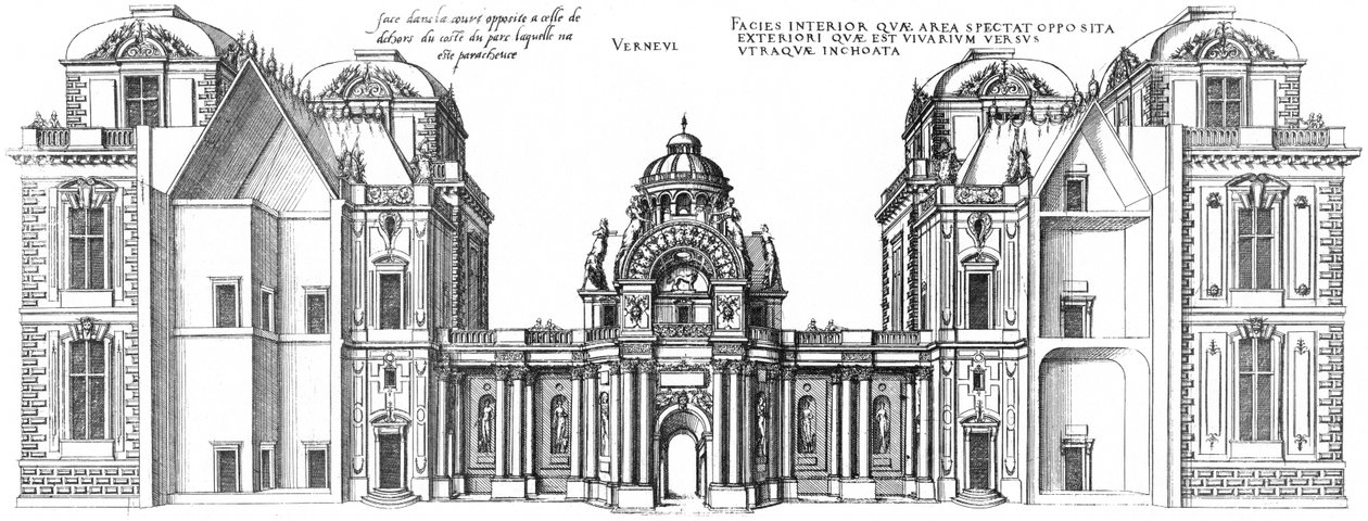 Grabado de Le premier volume des plus excellents Bastiments de France de Jacques I Androuet du Cerceau
