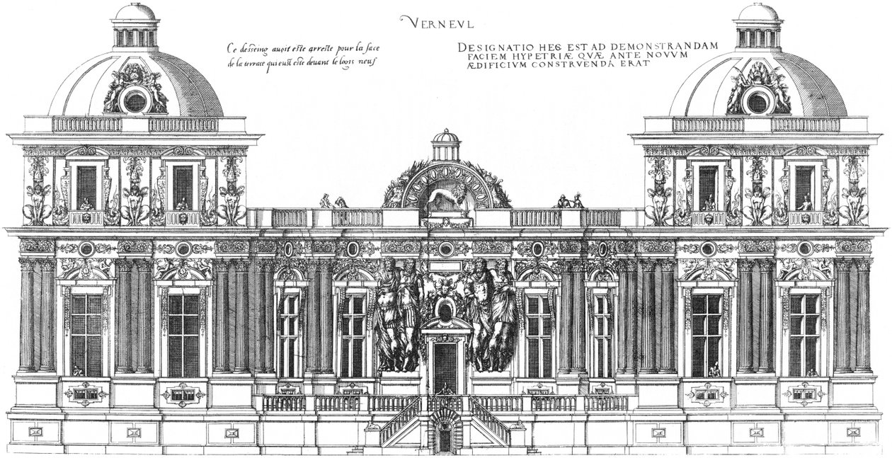 Grabado de Le premier volume des plus excellents Bastiments de France de Jacques I Androuet du Cerceau