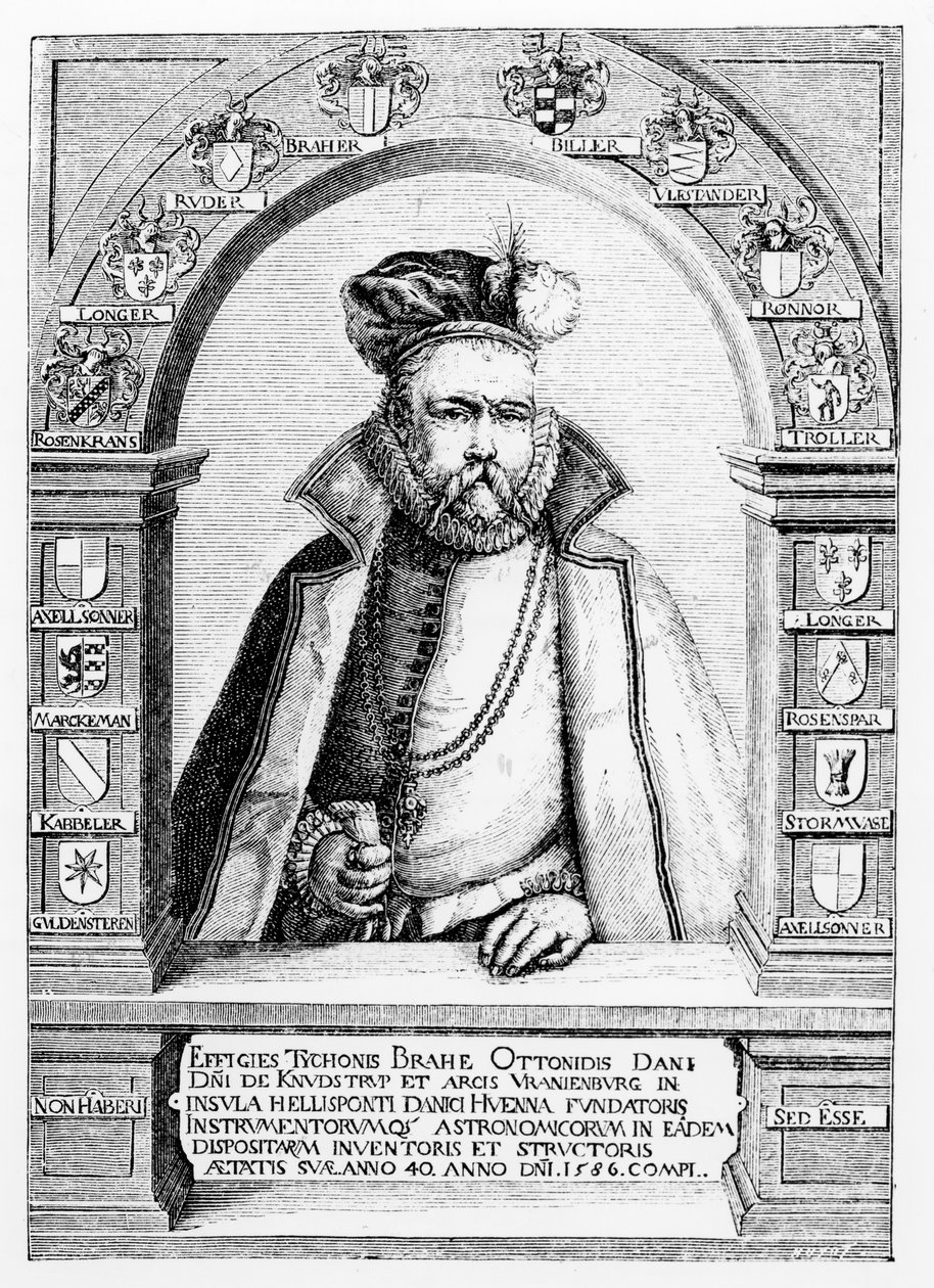 Retrato de Tycho Brahe (1546-1601) ilustración de 