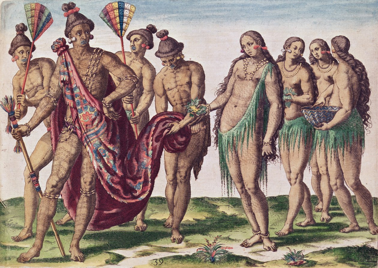 El jefe Satouriona y su esposa salen a caminar, placa XXXIX de 