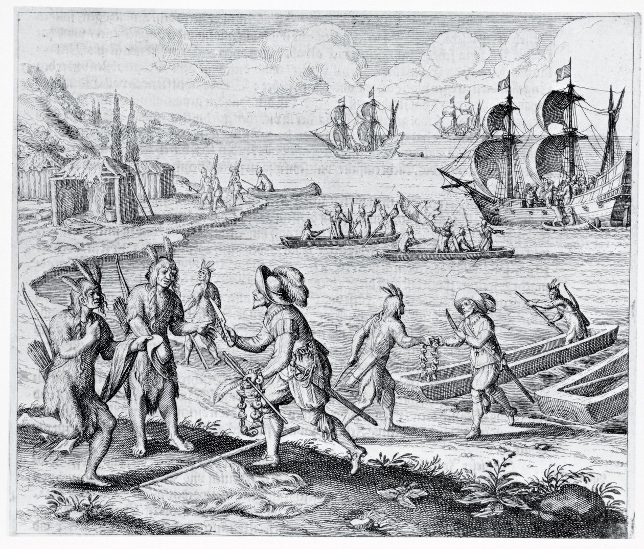 Comercio inglés con indios de las Indias Occidentales, de 
