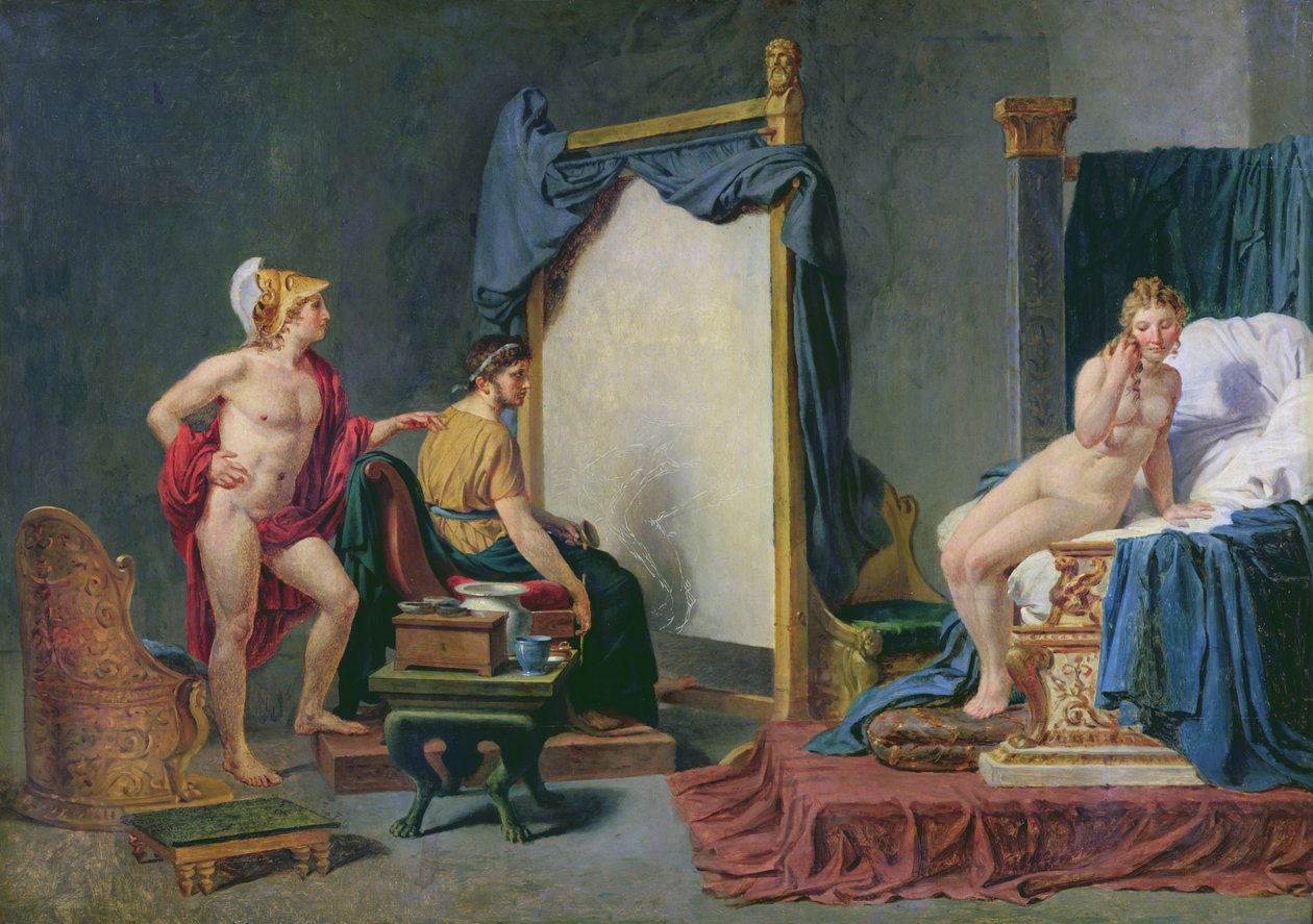 Apeles pintando a Campaspe en presencia de Alejandro Magno de Jacques Louis David