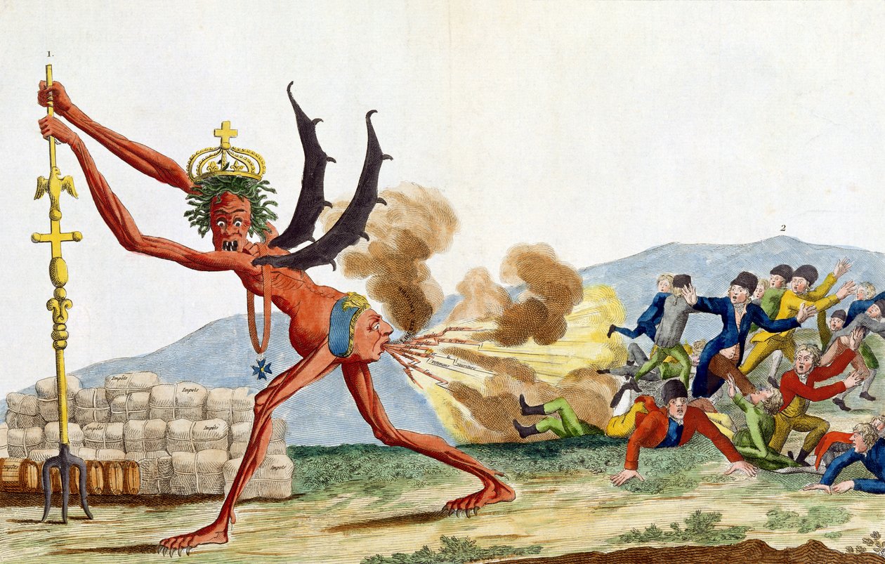 Caricatura del gobierno inglés, 1793 de Jacques Louis David