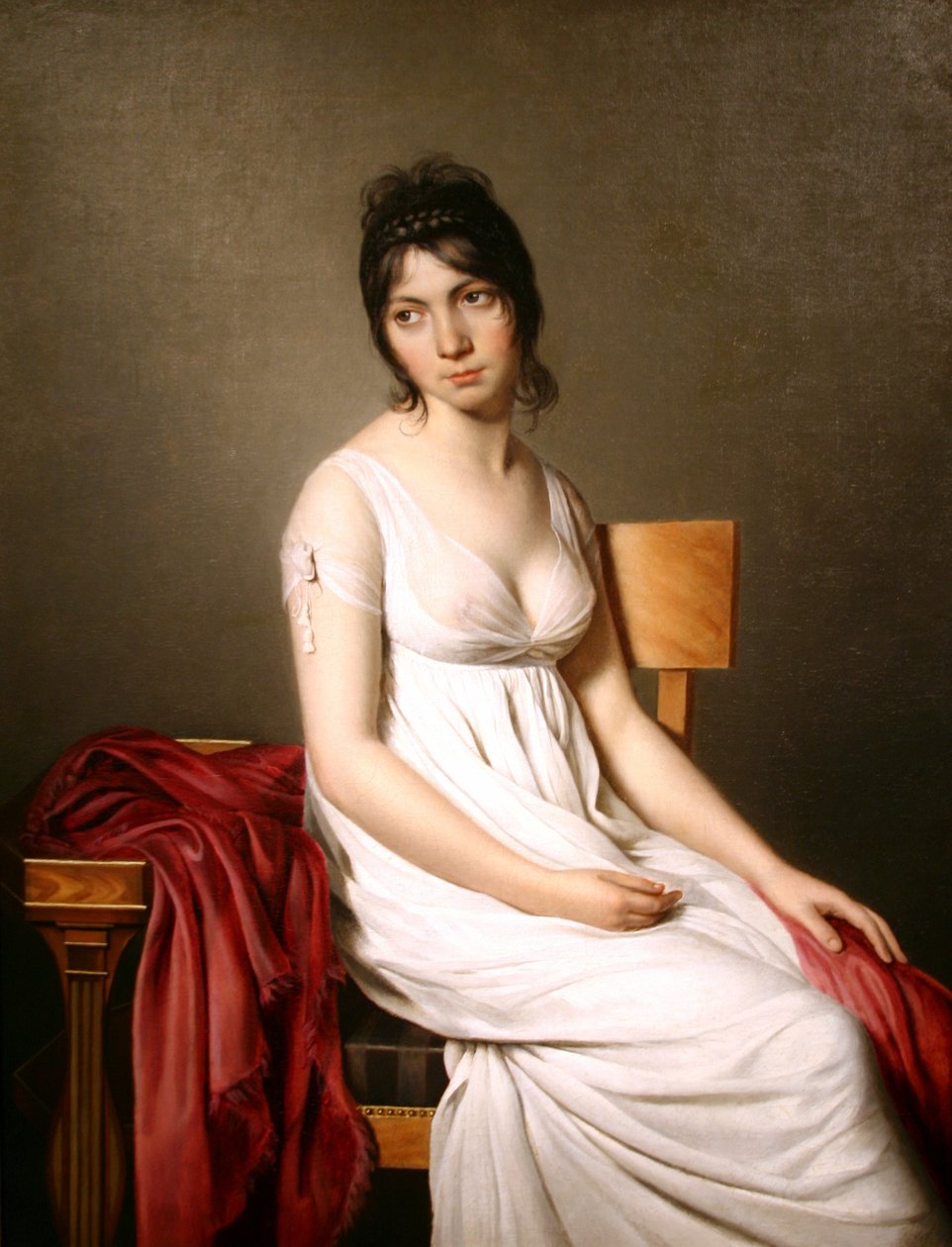 Retrato de una joven de blanco de Jacques Louis David