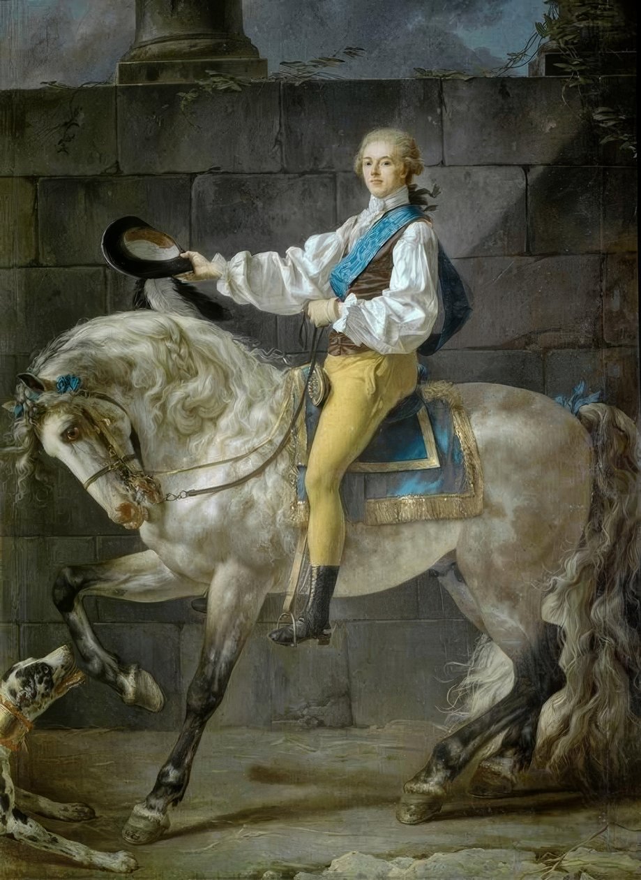 Retrato ecuestre del Conde Stanislaw Kostka Potocki de Jacques Louis David
