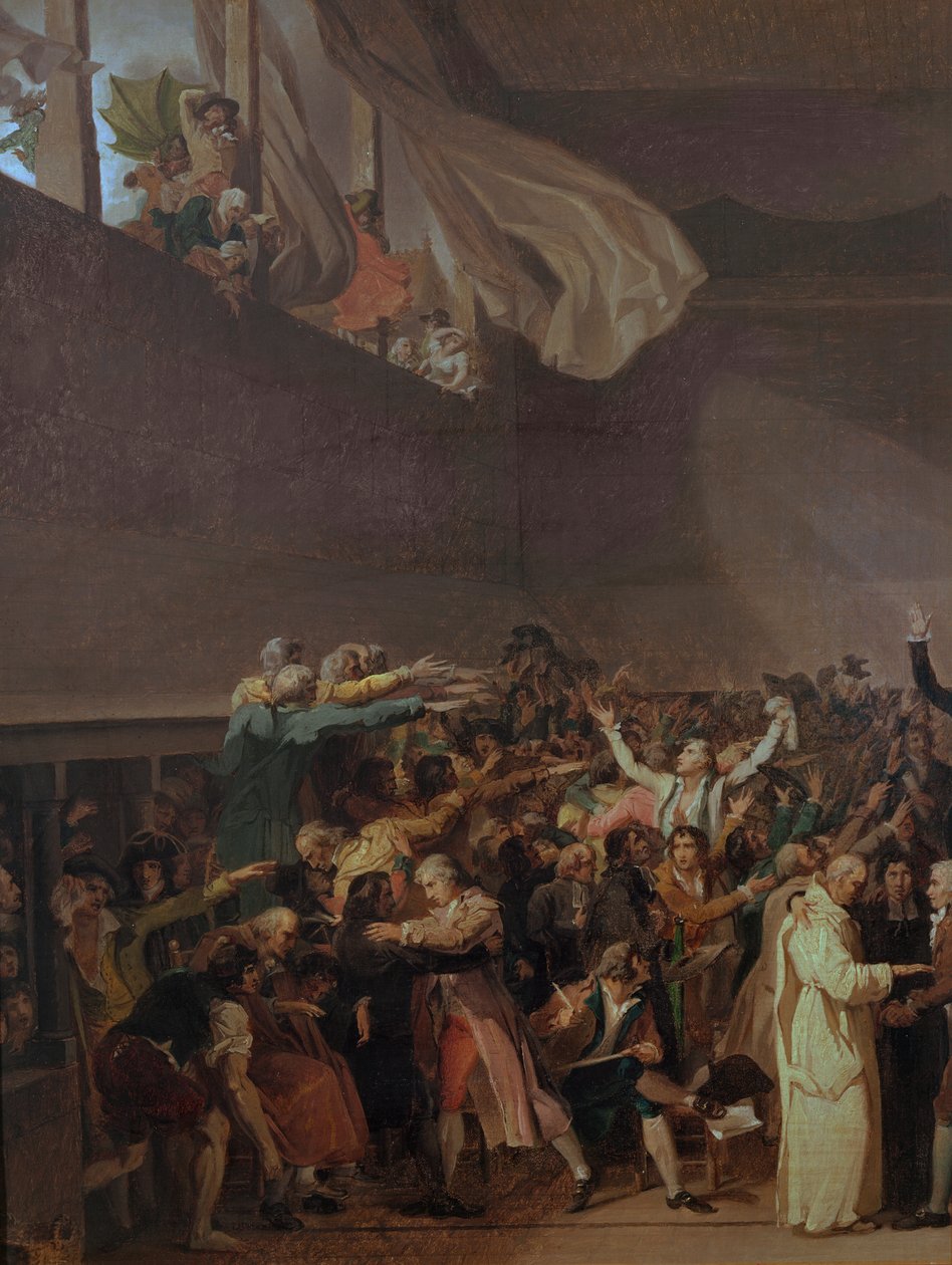 Juramento del Juego de Pelota, 20 de junio de 1789 (sección izquierda de la pintura) de Jacques Louis David