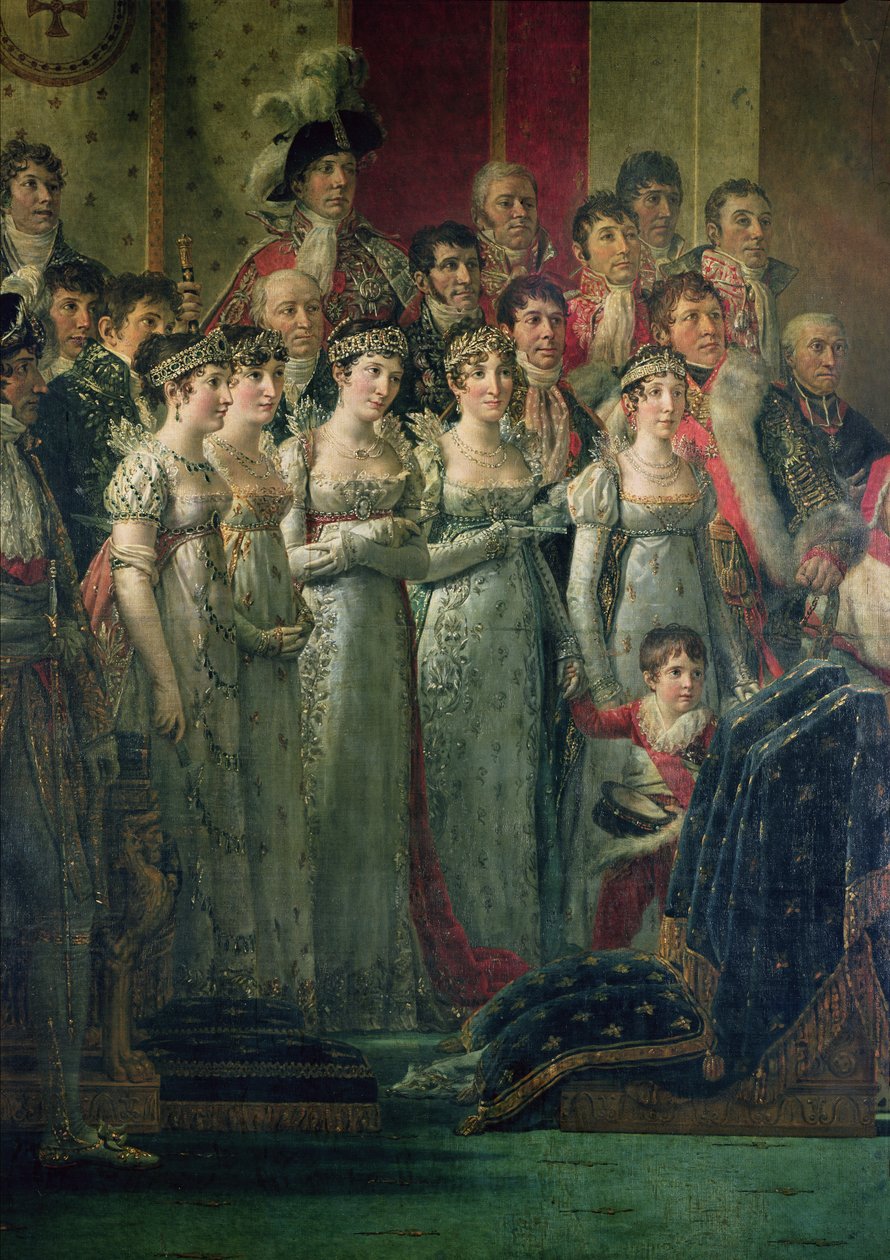 La consagración del emperador Napoleón (1769-1821) y la coronación de la emperatriz Josefina (1763-1814) por el Papa Pío VII (1742-1823) 2 de diciembre de 1804, 1807 (detalle) de Jacques Louis David