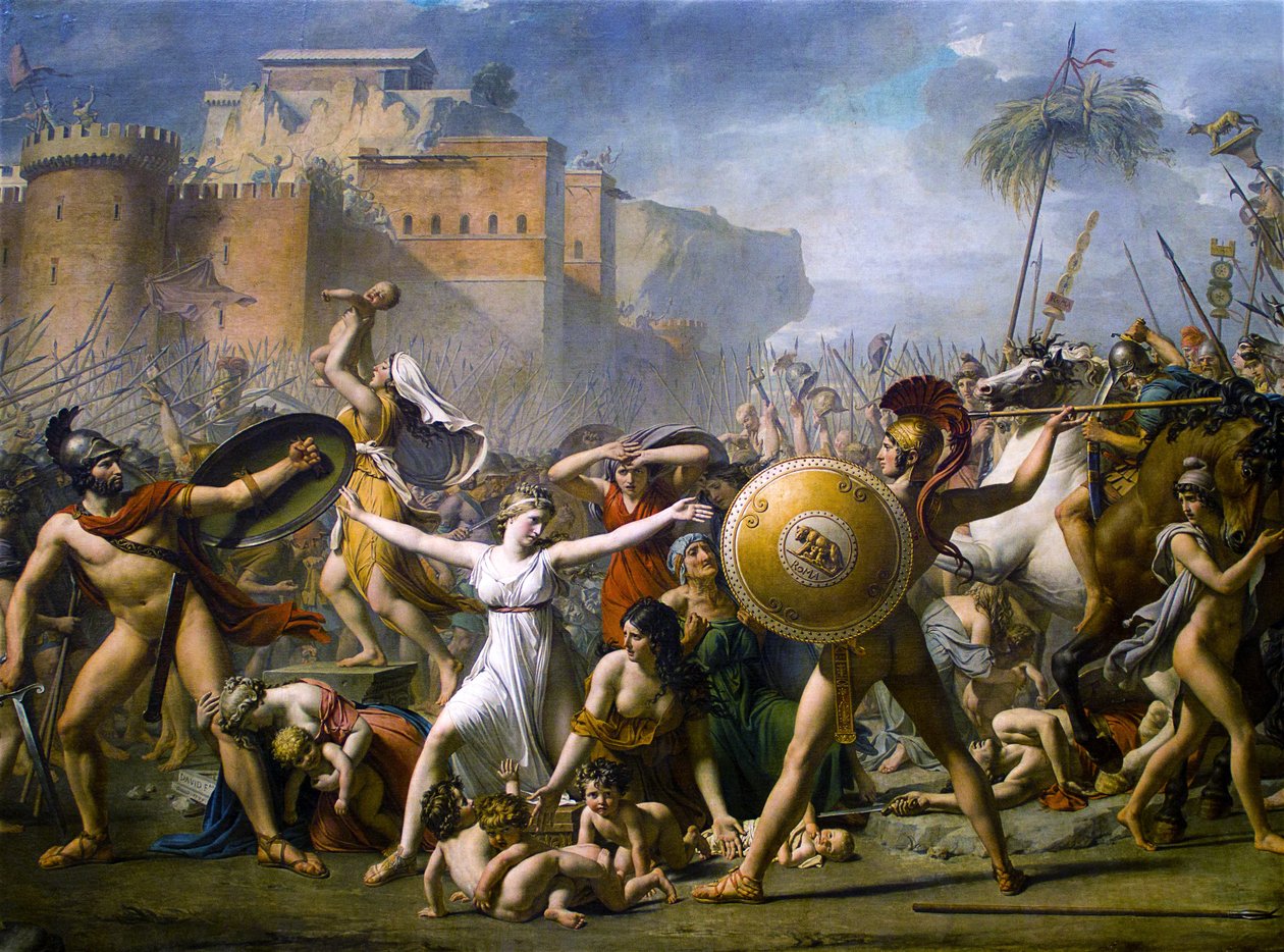 La intervención de las mujeres sabinas de Jacques Louis David