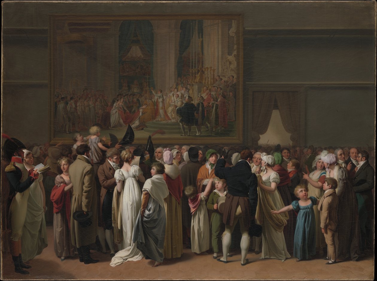 El público viendo la Coronación de David en el Louvre de Jacques Louis David