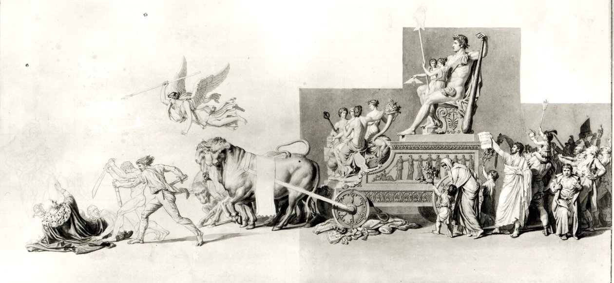 Triunfo del pueblo francés sobre la monarquía, proyecto para un telón de ópera, 1794 de Jacques Louis David