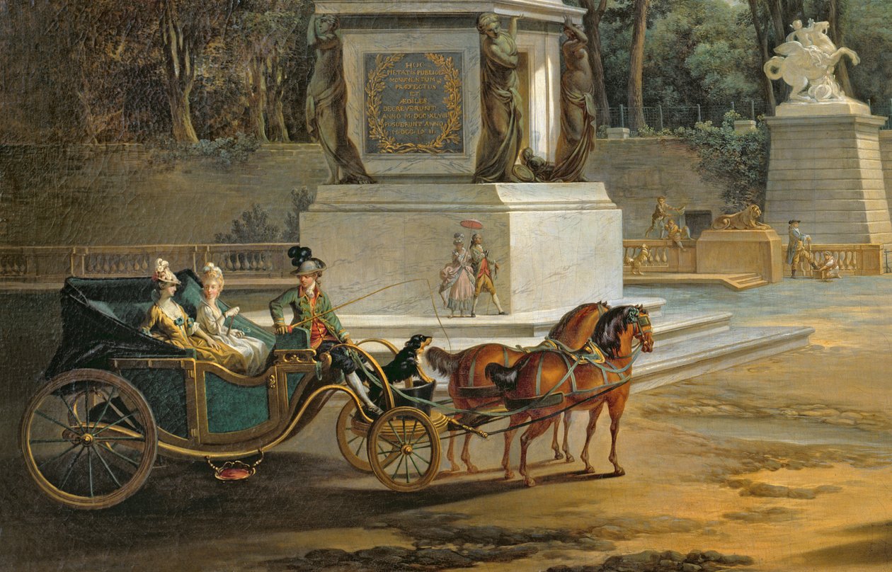 La entrada a las Tullerías desde la Plaza Luis XV en París, c.1775 (detalle) de Jacques Philippe Joseph de Saint Quentin