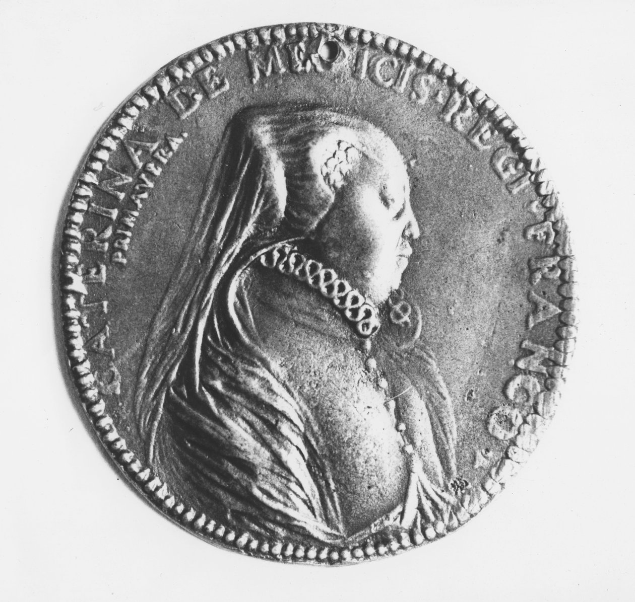 Medallón de Catalina de Médici (bronce) de Jacques Primavera