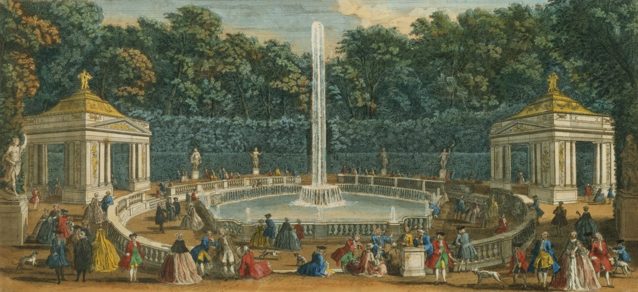 Las cúpulas en el jardín de Versalles, pub. por Laurie y Whittle, 1794 de Jacques Rigaud