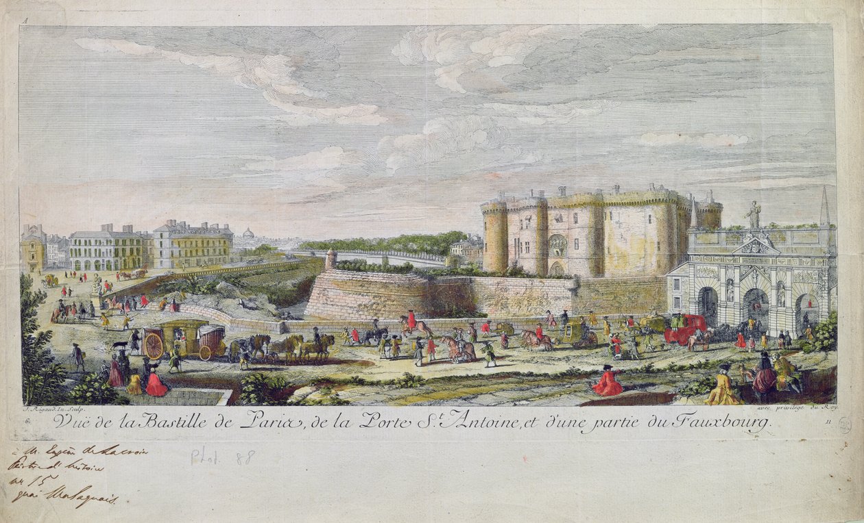Vista de la Bastilla y la Porte Saint-Antoine de Jacques Rigaud