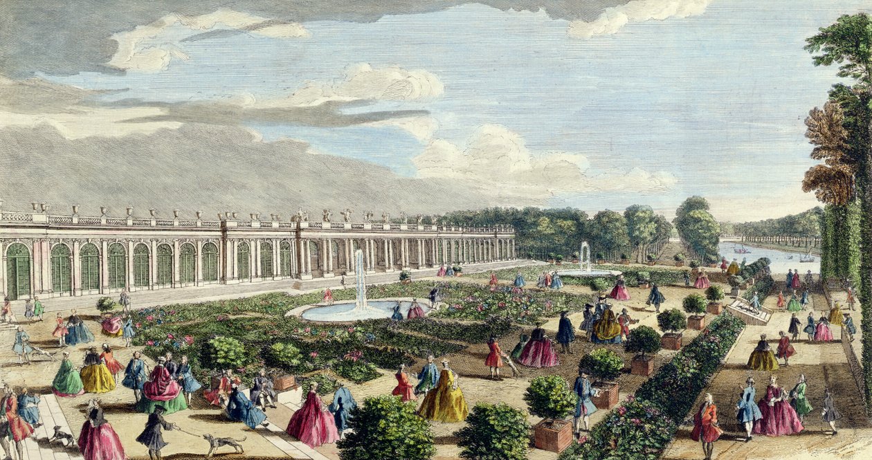 Vista del Chateau de Trianon, hacia el Parterre de Jacques Rigaud