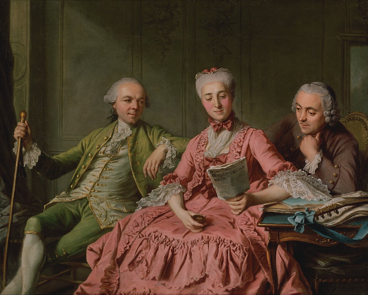 Presunto retrato del duque de Choiseul y dos compañeros de Jacques Wilbaut
