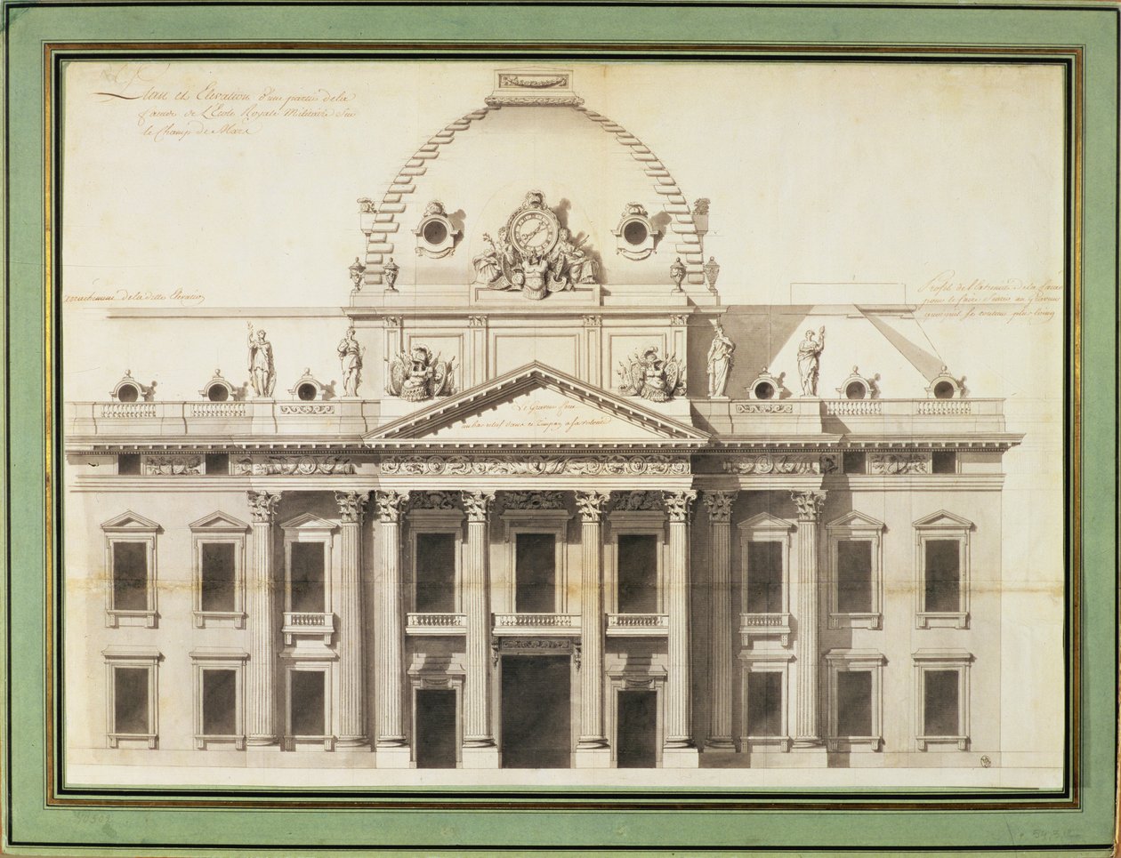 Diseño para la Ecole Militaire, París, 1751 de Jacques Ange Gabriel