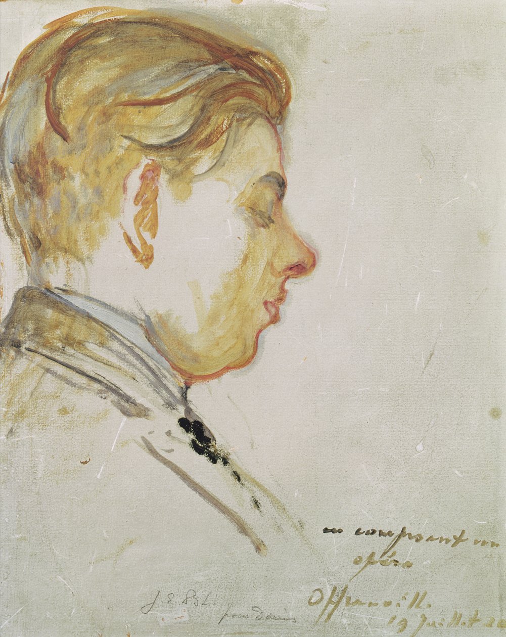 Estudio para un Retrato de Francis Poulenc (1899-1963) 19 de julio de 1920 de Jacques Emile Blanche