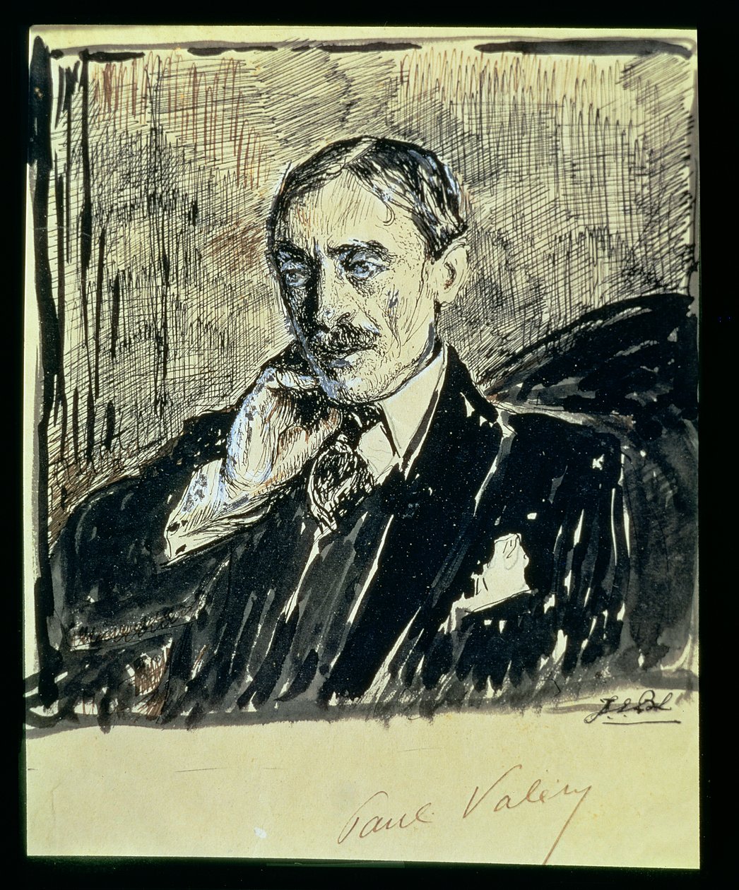Retrato del escritor francés Paul Ambroise Valery (1871-1945) (tinta sobre papel) de Jacques Emile Blanche