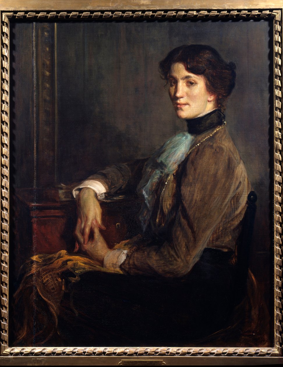Retrato de la mujer de letras Florence Halevy (1877-1957), esposa del escritor Elie Halevy (1870-1937) de Jacques Emile Blanche