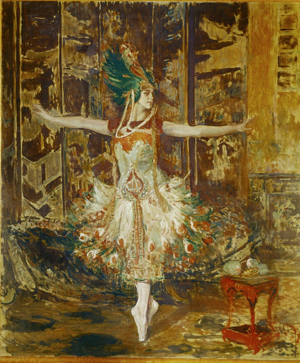 Tamara Karsavina bailando en el ballet El pájaro de fuego de Igor Stravinsky ... de Jacques Emile Blanche