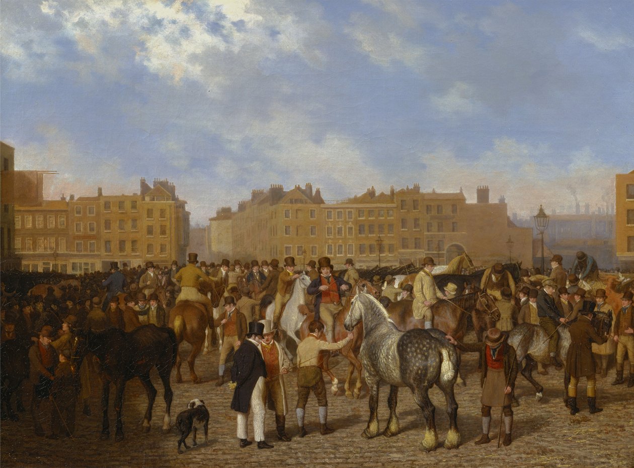 Antiguo mercado de Smithfield de Jacques-Laurent Agasse