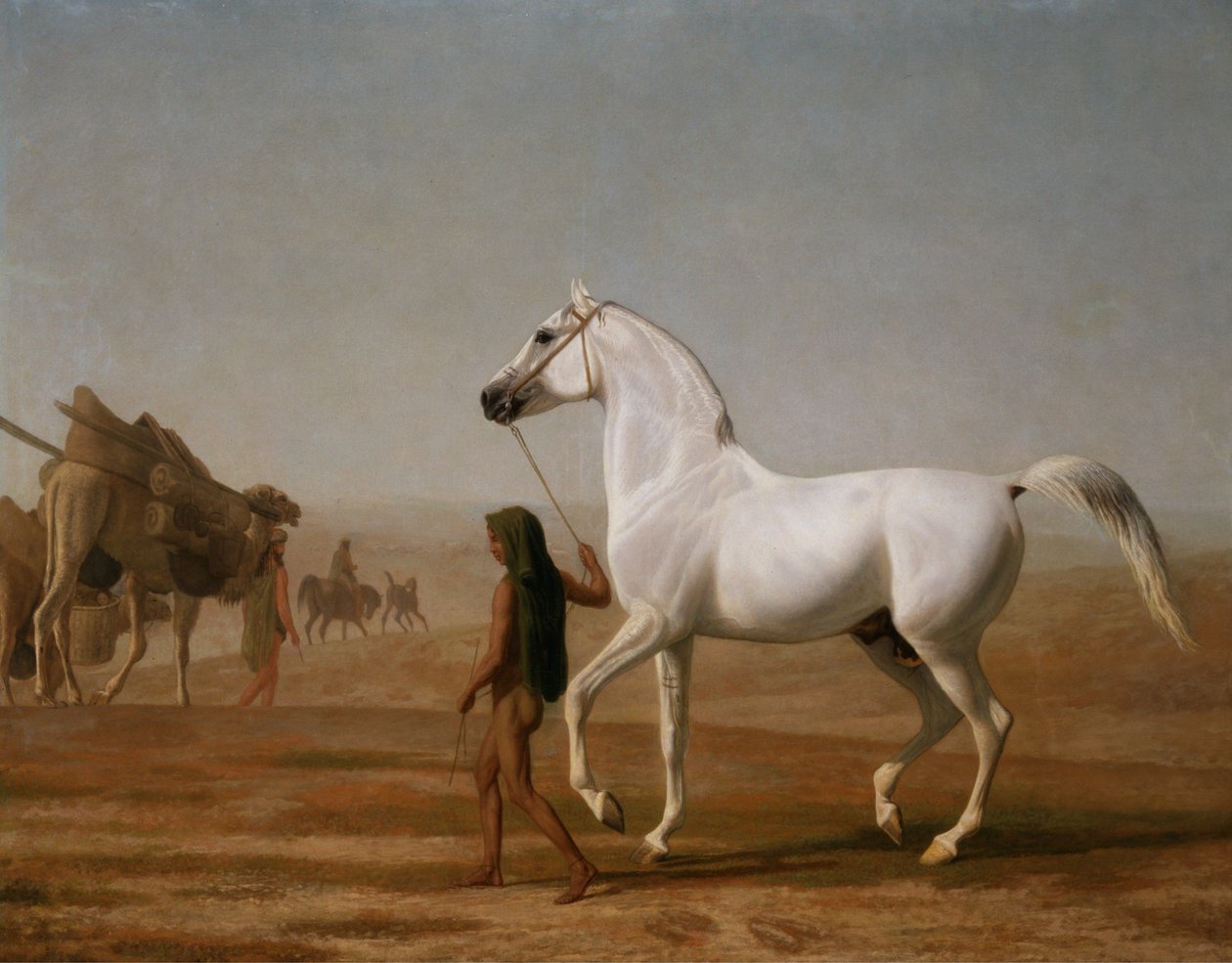 El árabe gris de Wellesley conducido a través del desierto de Jacques-Laurent Agasse