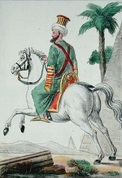 Un mameluco de El Cairo en Egipto en 1801, ilustración de 