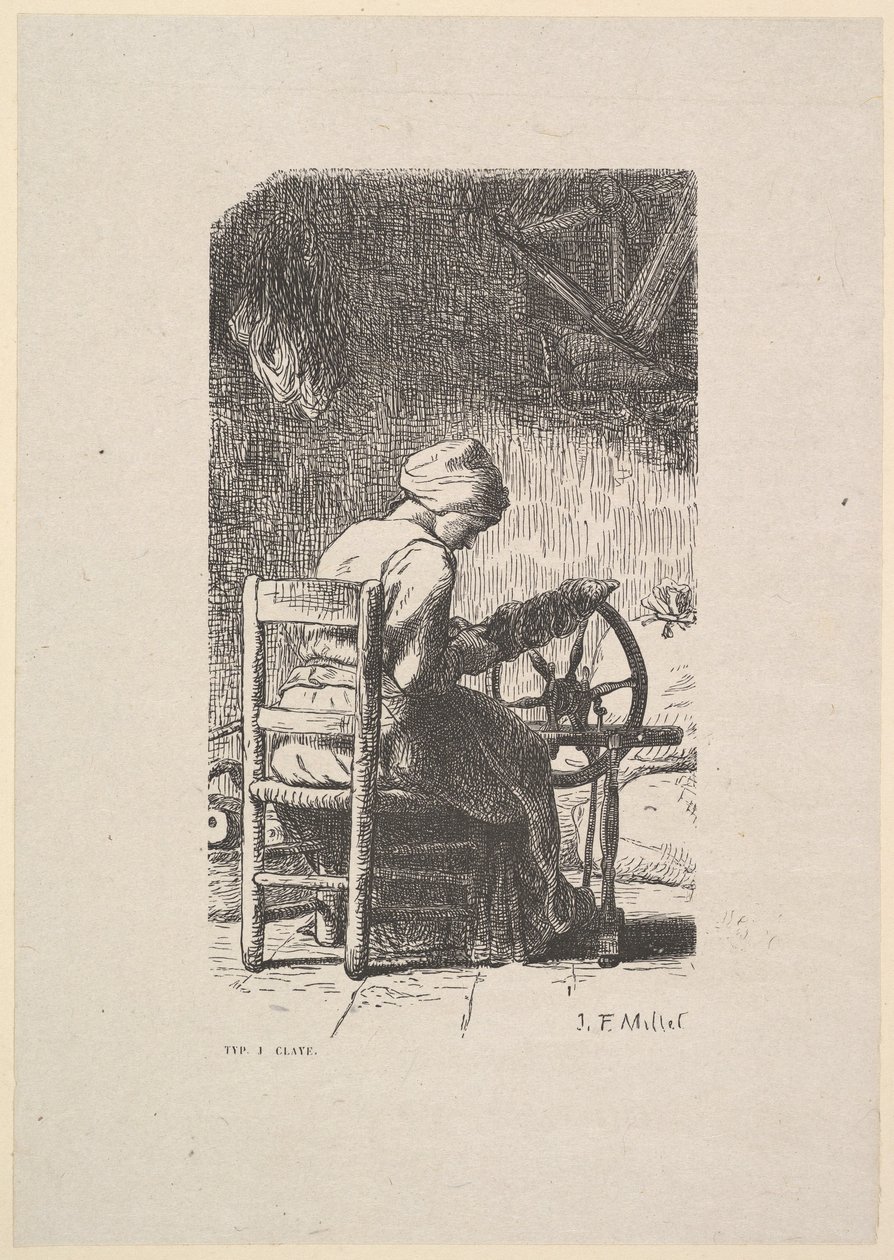 La hilandera de Jacques Adrien Lavieille