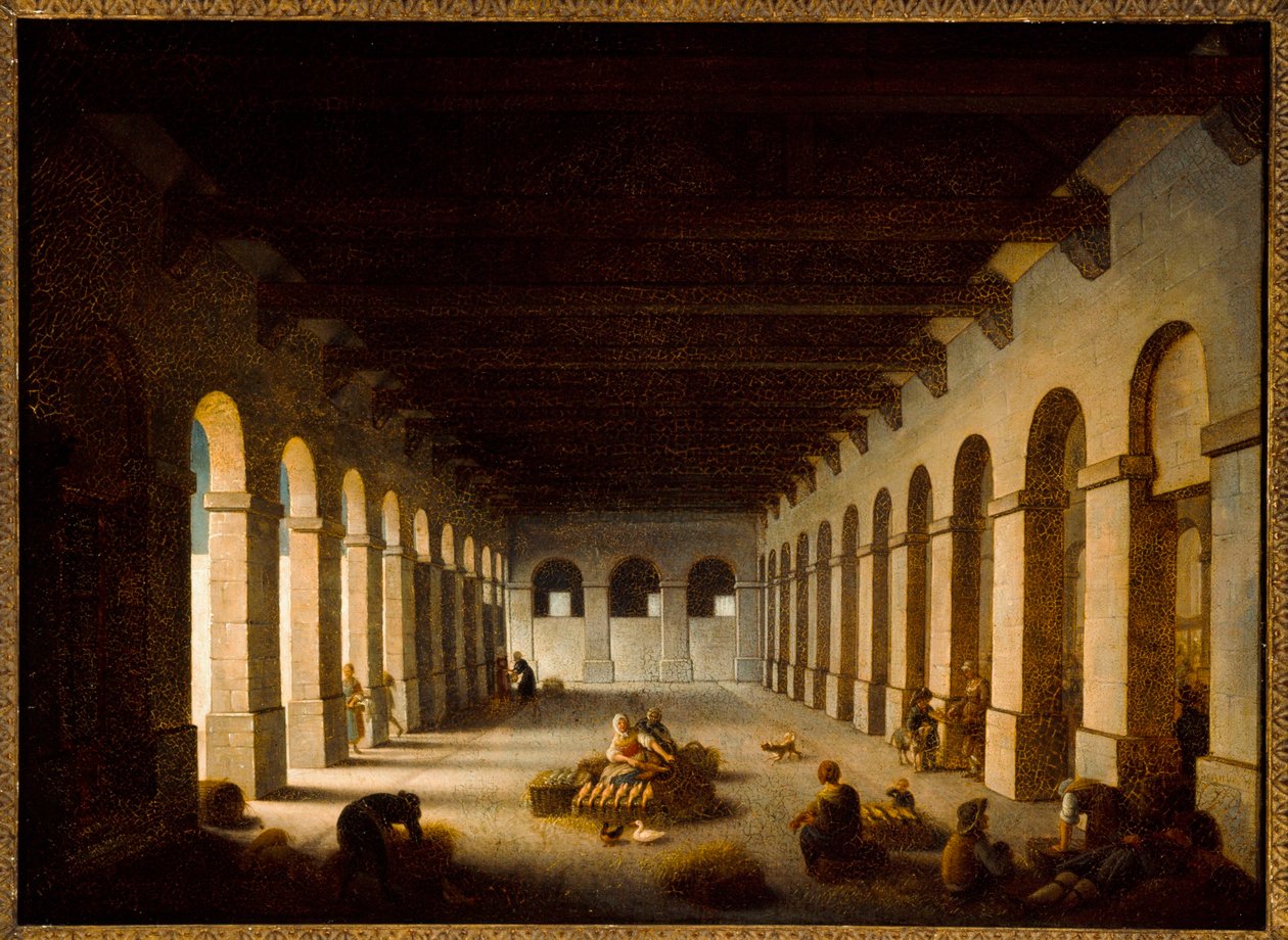 El mercado del valle, c.1815 (óleo sobre lienzo) de Jacques Albert Senave